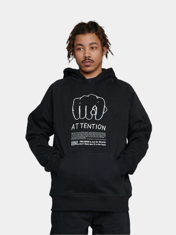ATTENTION CLUB  BLACK HOODIE