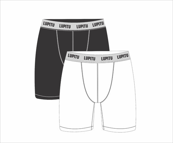 WHITE & BLACK LUPITU BOXERS 2 PACK