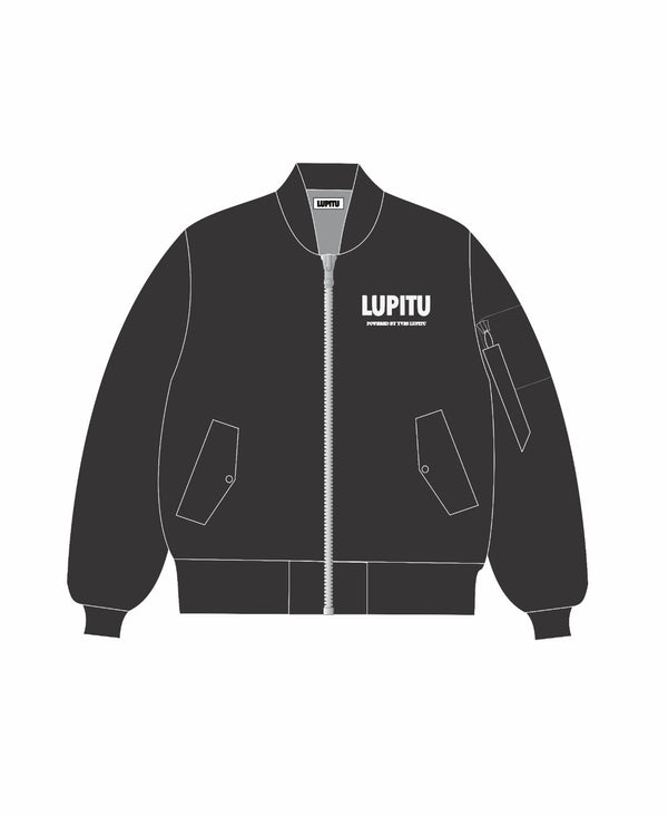 POWERED LUPITU BLACK BOMBER JACKET