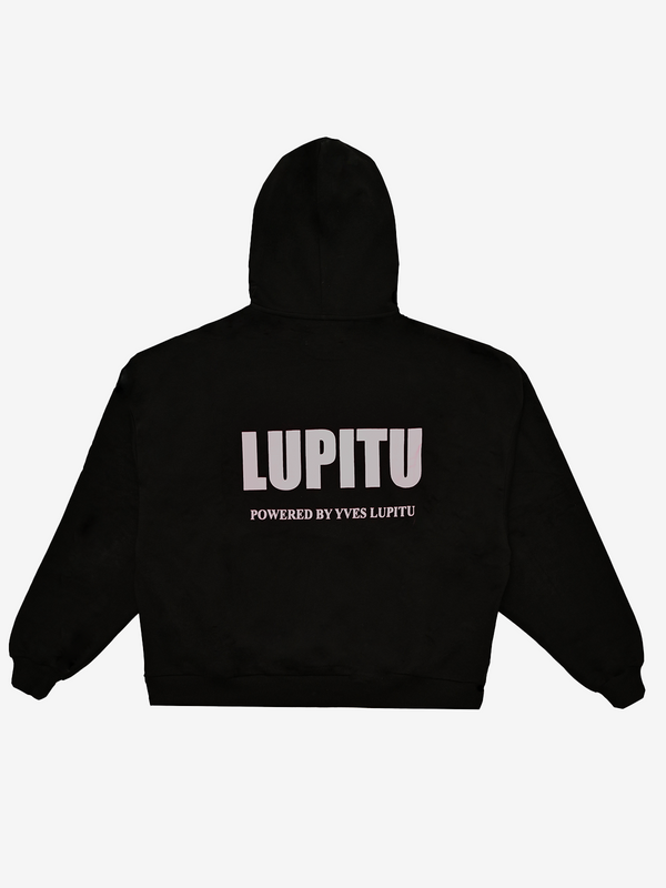 ESSENTIALS POWERED LUPITU BLACK GREY HOODIE