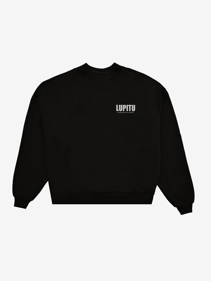 ESSENTIALS POWERED LUPITU BLACK GREY SWEATSHIRT