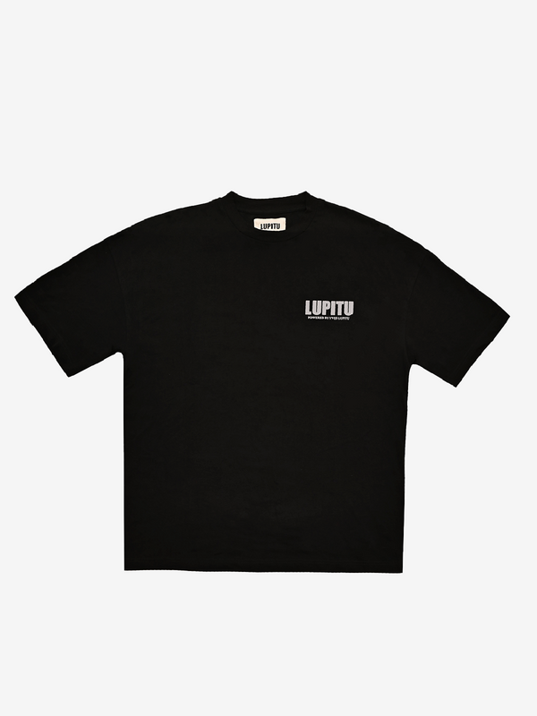 ESSENTIALS POWERED LUPITU BLACK GREY TEE