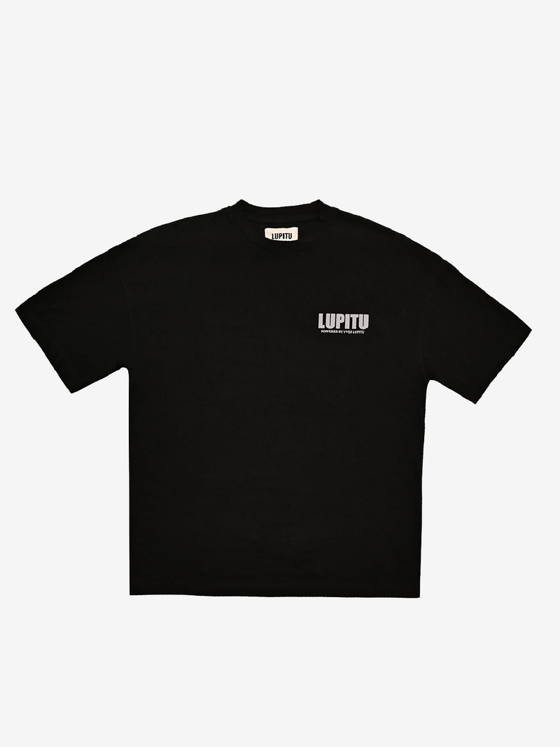 ESSENTIALS POWERED LUPITU BLACK GREY TEE