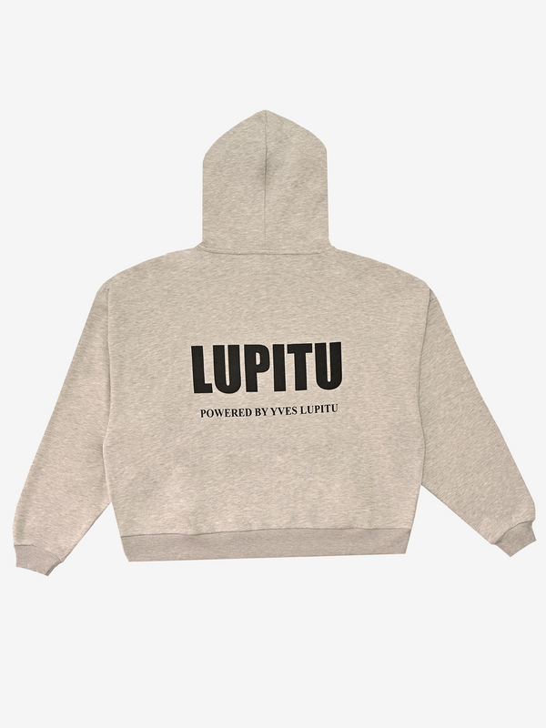 ESSENTIALS POWERED LUPITU GREY HOODIE