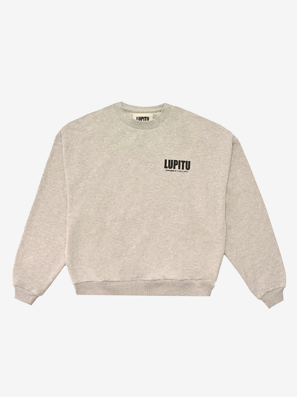 ESSENTIALS POWERED LUPITU GREY SWEATSHIRT
