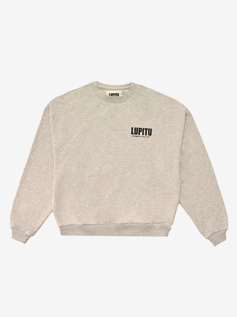 ESSENTIALS POWERED LUPITU GREY SWEATSHIRT