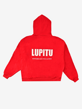 ESSENTIALS POWERED LUPITU RED HOODIE
