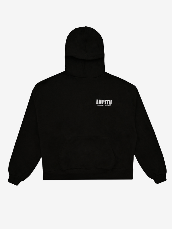 ESSENTIALS POWERED LUPITU BLACK GREY HOODIE
