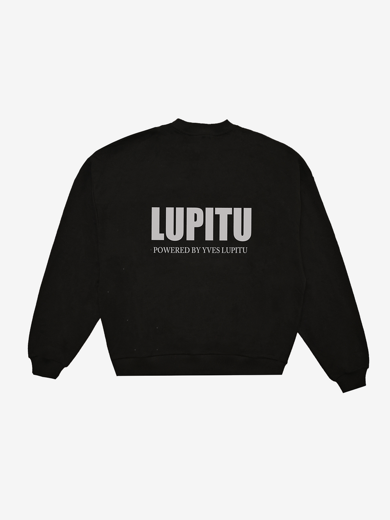 ESSENTIALS POWERED LUPITU BLACK GREY SWEATSHIRT