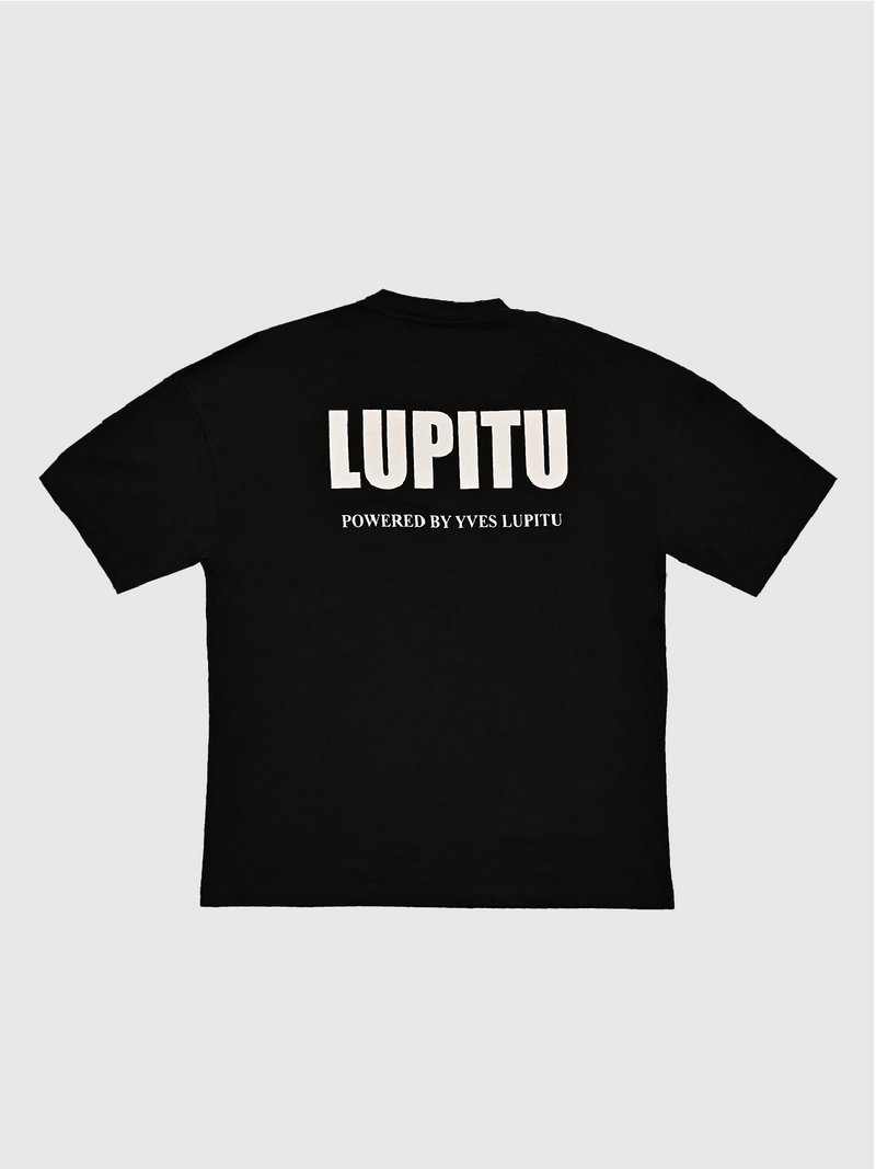 ESSENTIALS POWERED LUPITU BLACK GREY TEE