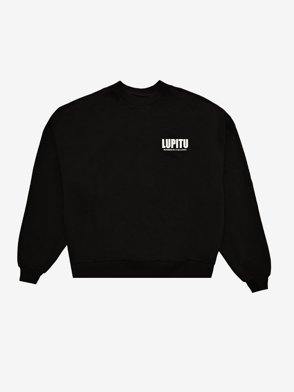 ESSENTIALS POWERED LUPITU BLACK WHITE SWEATSHIRT