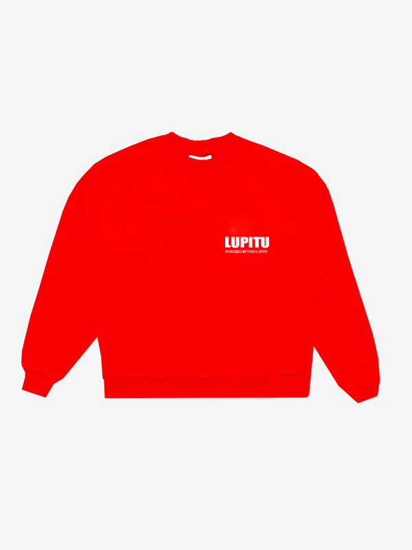 ESSENTIALS POWERED LUPITU RED SWEATSHIRT