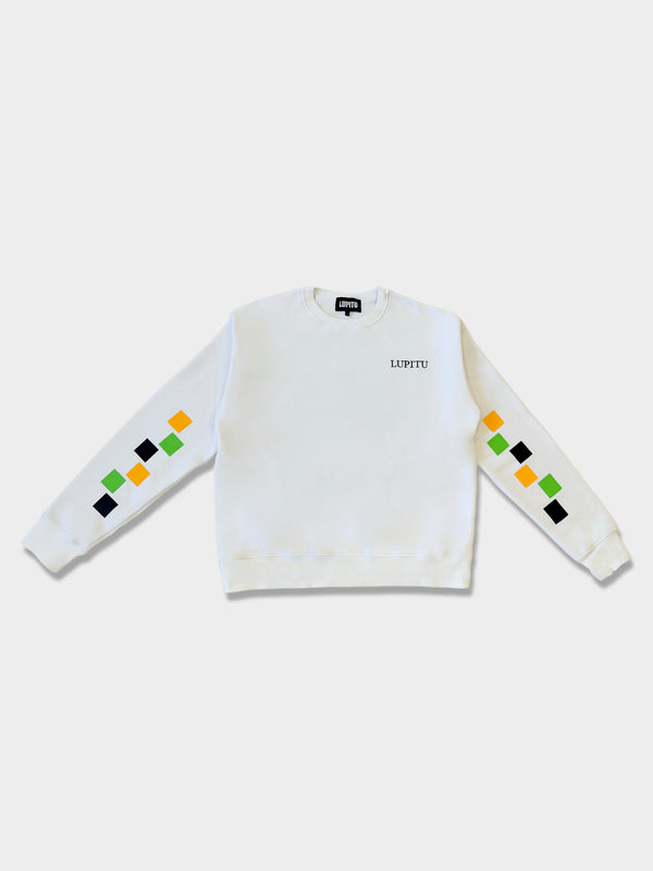 LUPITU MEN'S WHITE PUZZLE SWEATER