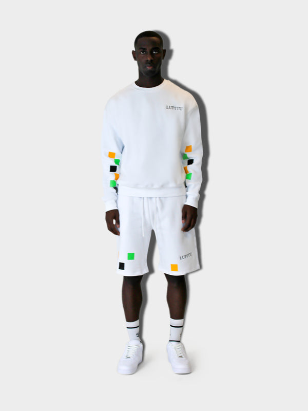 LUPITU MEN'S WHITE PUZZLE SWEATER